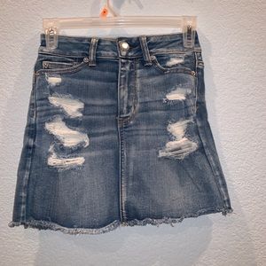 destroyed jean skirt